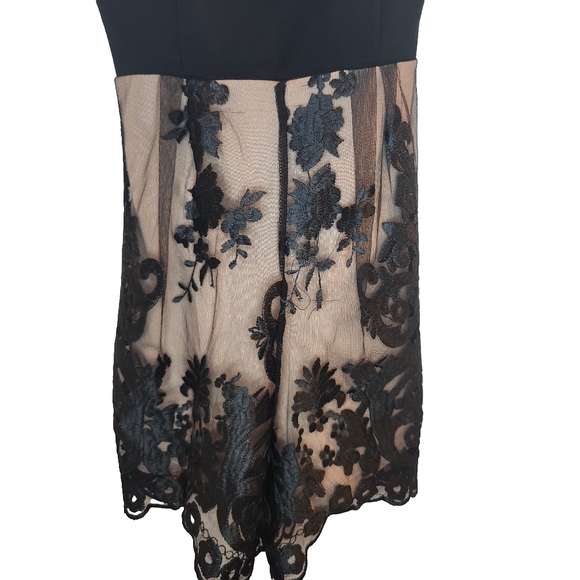 Charlotte Russe Nude and Black Lace Sweetheart Romper Sz: S Whimsygoth Vamp - Picture 6 of 16